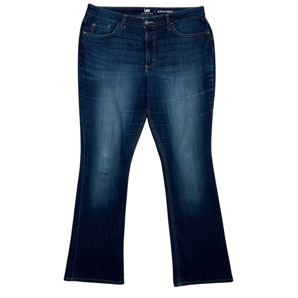 Lee Riders Midrise Bootcut Stretch Womens Size 16 Long Blue Jeans